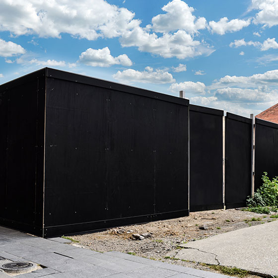 Black-colour-construction-hoarding-installed-for-a-residential-construction-site